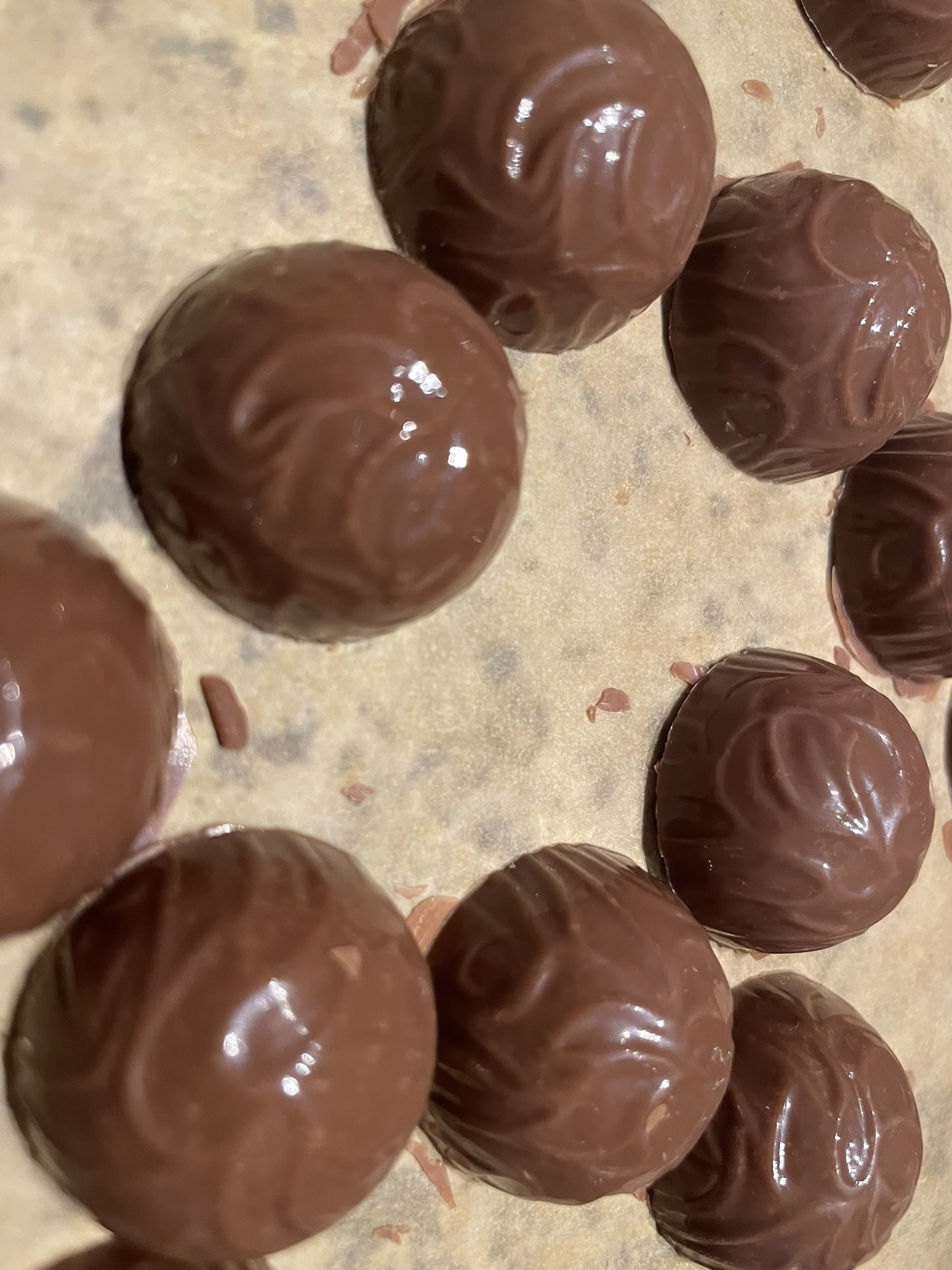 Halbkugelpralinen mit Eierlikör