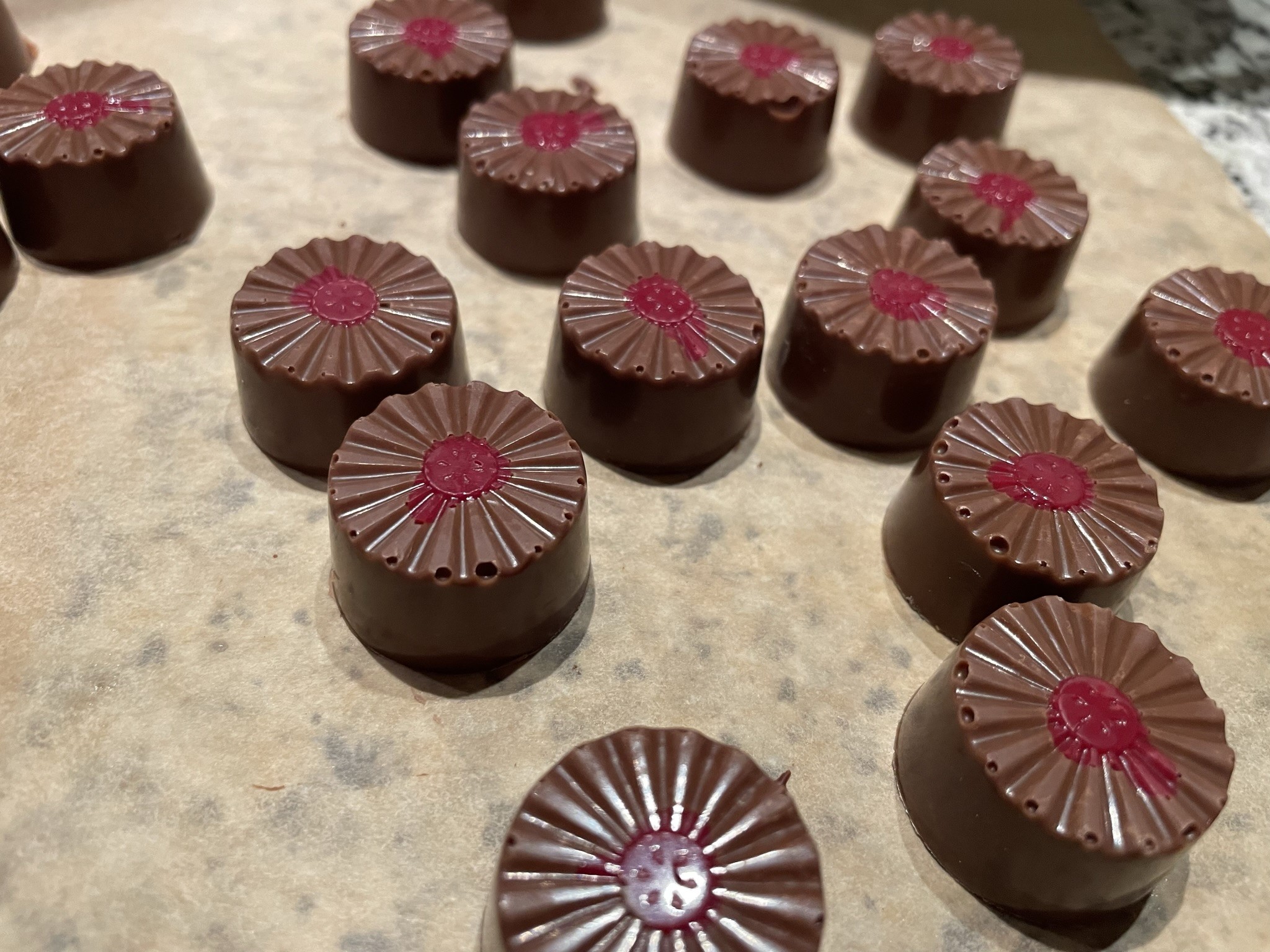 Karamelisierte Himbeeren